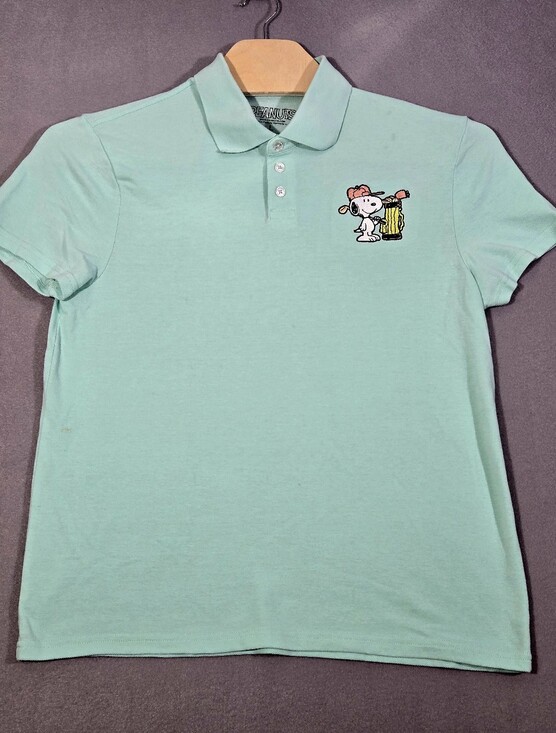 Peanuts Other - Peanuts Men's Mint Green Polo with Embroidered Golf Snoopy